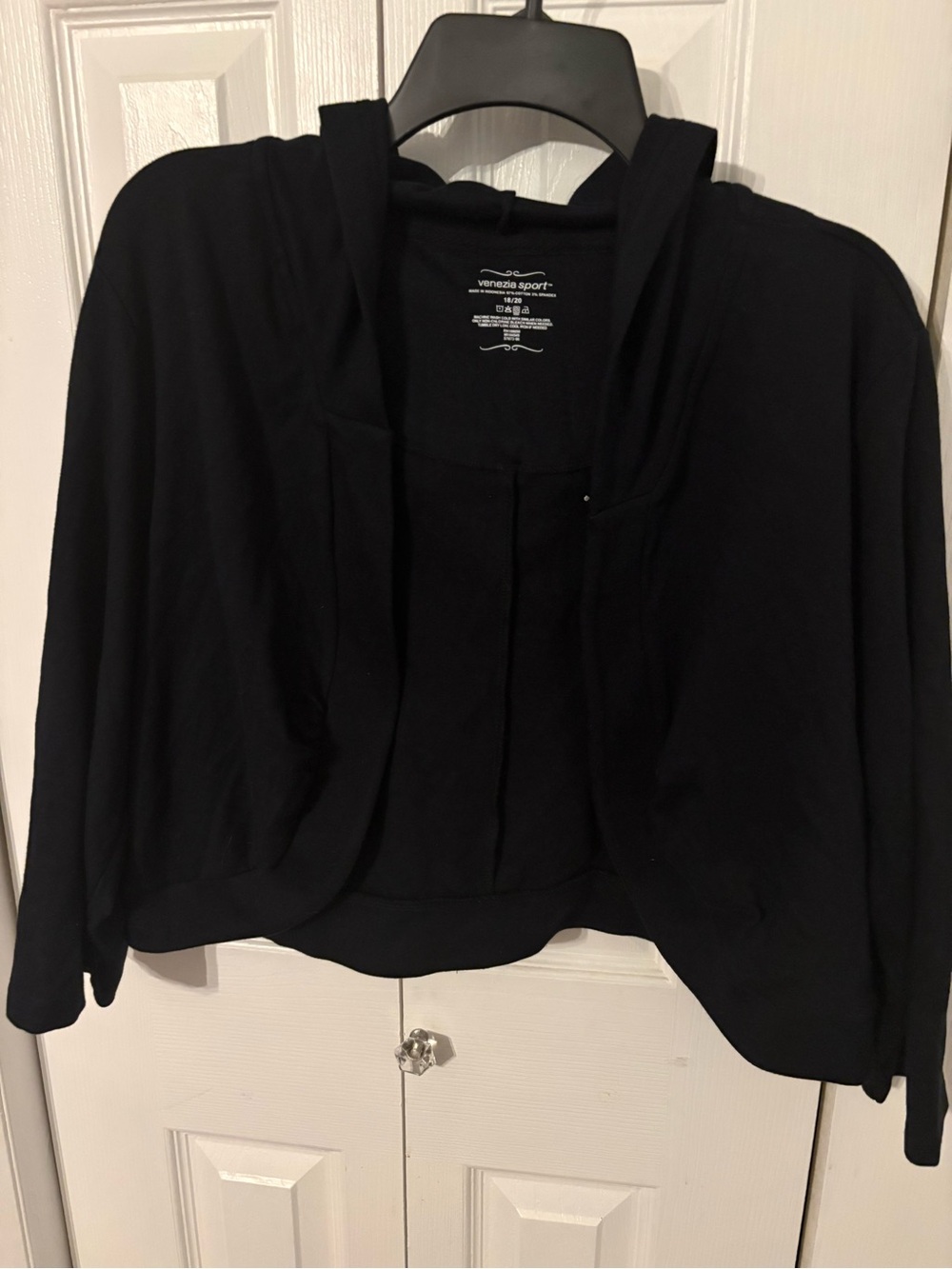 Lane Bryant Black Open-Front Hooded Cardigan